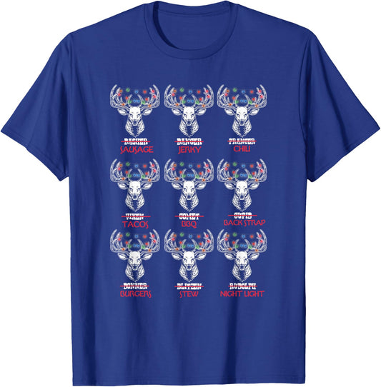 Funny Christmas Deer Bow Hunting Santa Men Women Hunter T-Shirt - T-Shirt | Royal