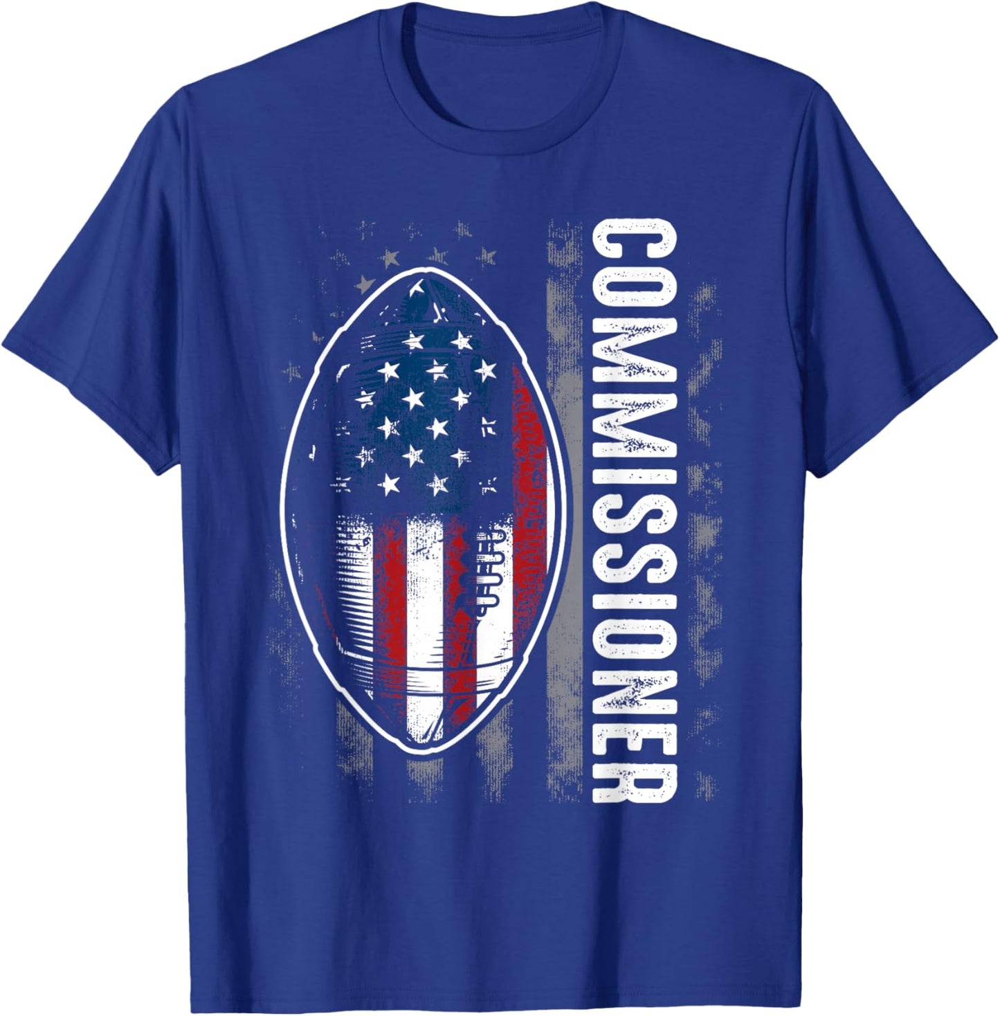 Commissioner Fantasy Football - American Commish Flag T-Shirt - T-Shirt | Royal