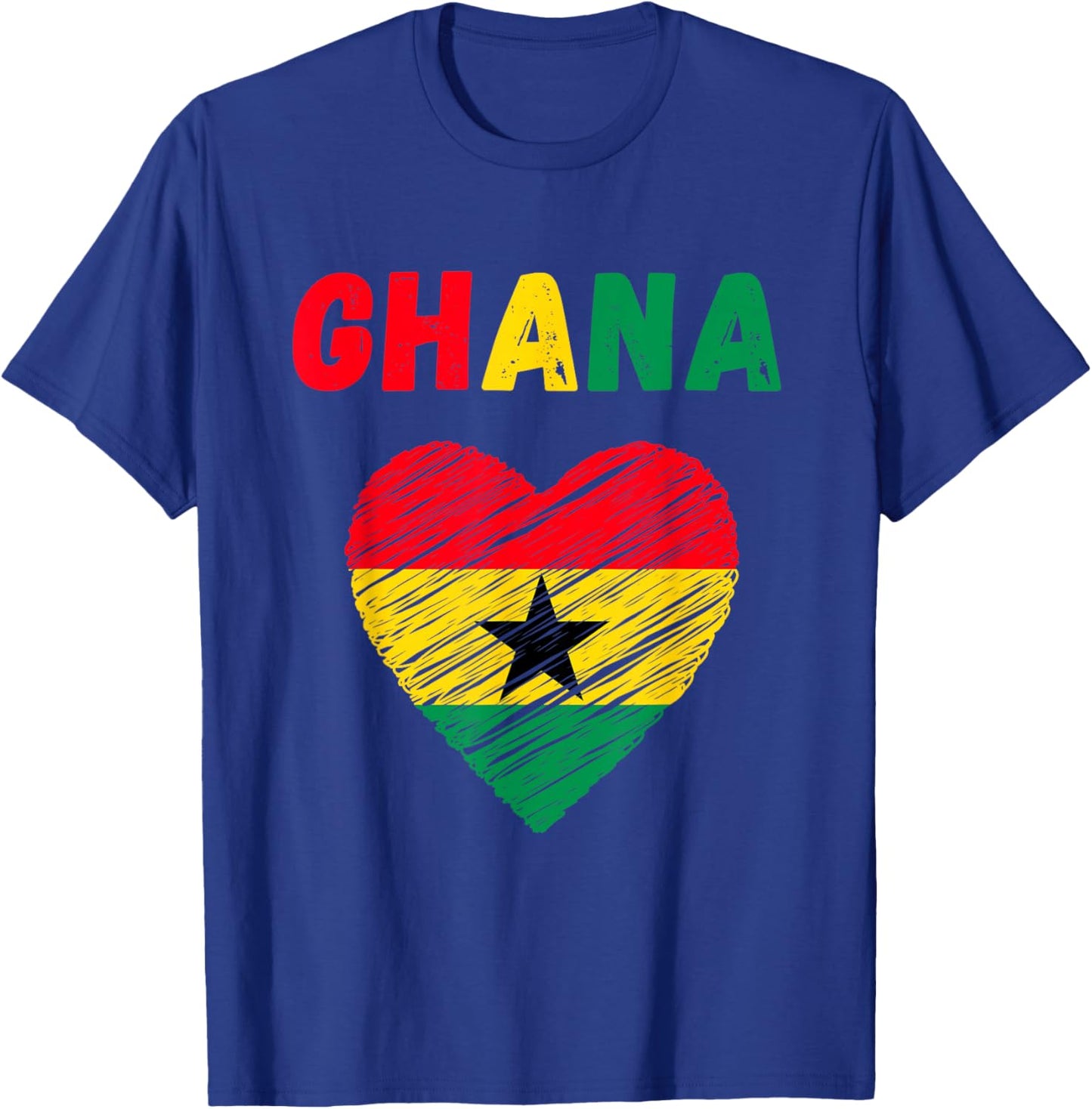 Ghana Flag Holiday Ghana Heart Ghanaian Flag T-Shirt - T-Shirt | Royal