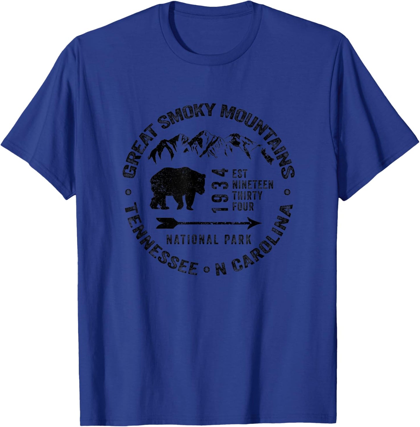 Great Smoky Mountains National Park USA Black Bears Hiking T-Shirt - T-Shirt | Royal