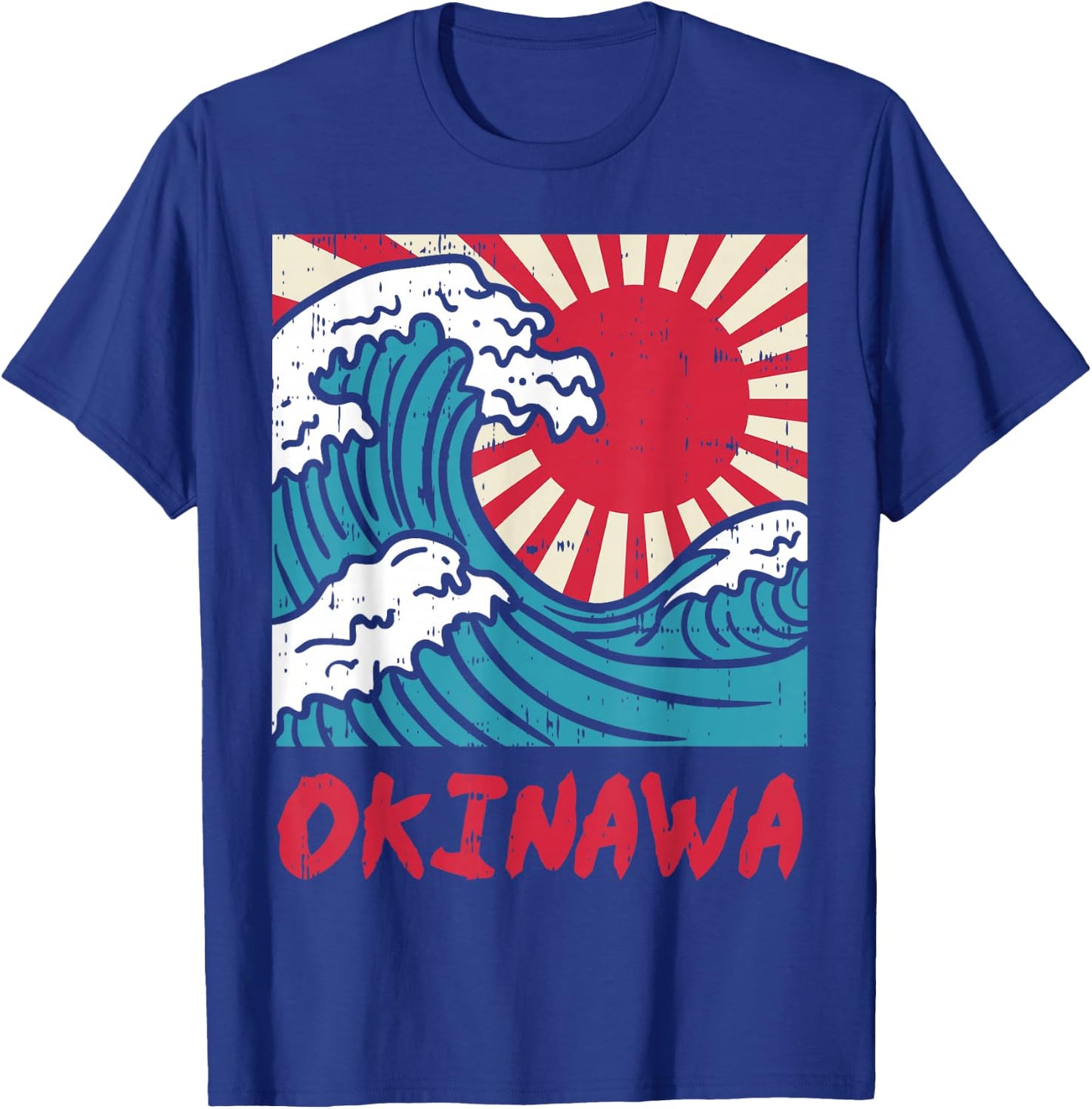 Okinawa Great Wave Kanigawa Japan Japanese Martial Arts Gift T-Shirt - T-Shirt | Royal