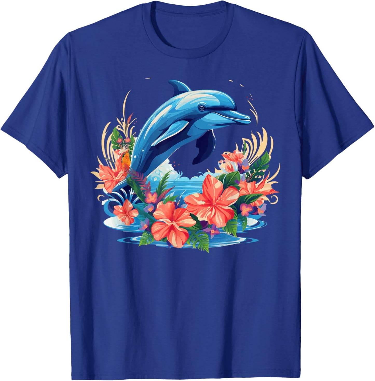 Dolphin Hawaiian T-Shirt - T-Shirt | Royal