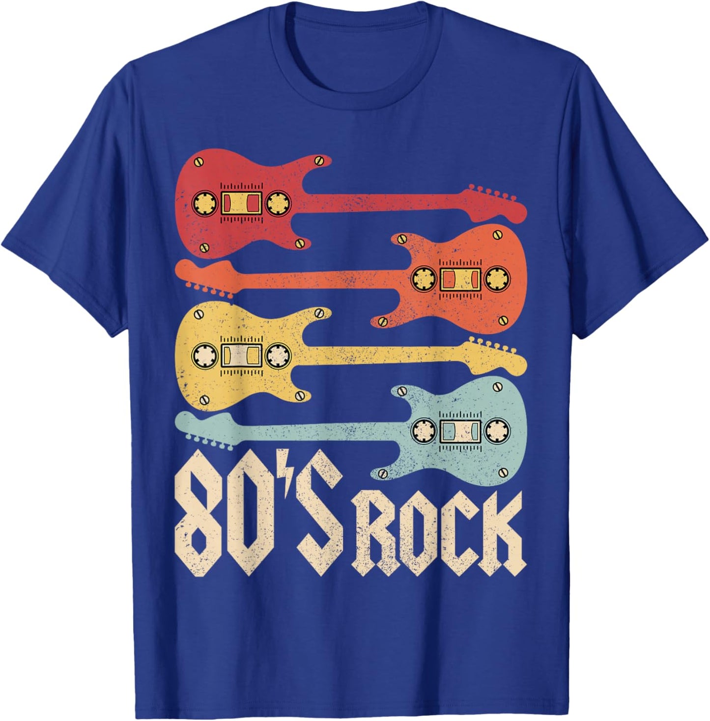 80s Rock Band Guitar Cassette Tape 1980s Vintage 80s Costume T-Shirt - T-Shirt | Royal