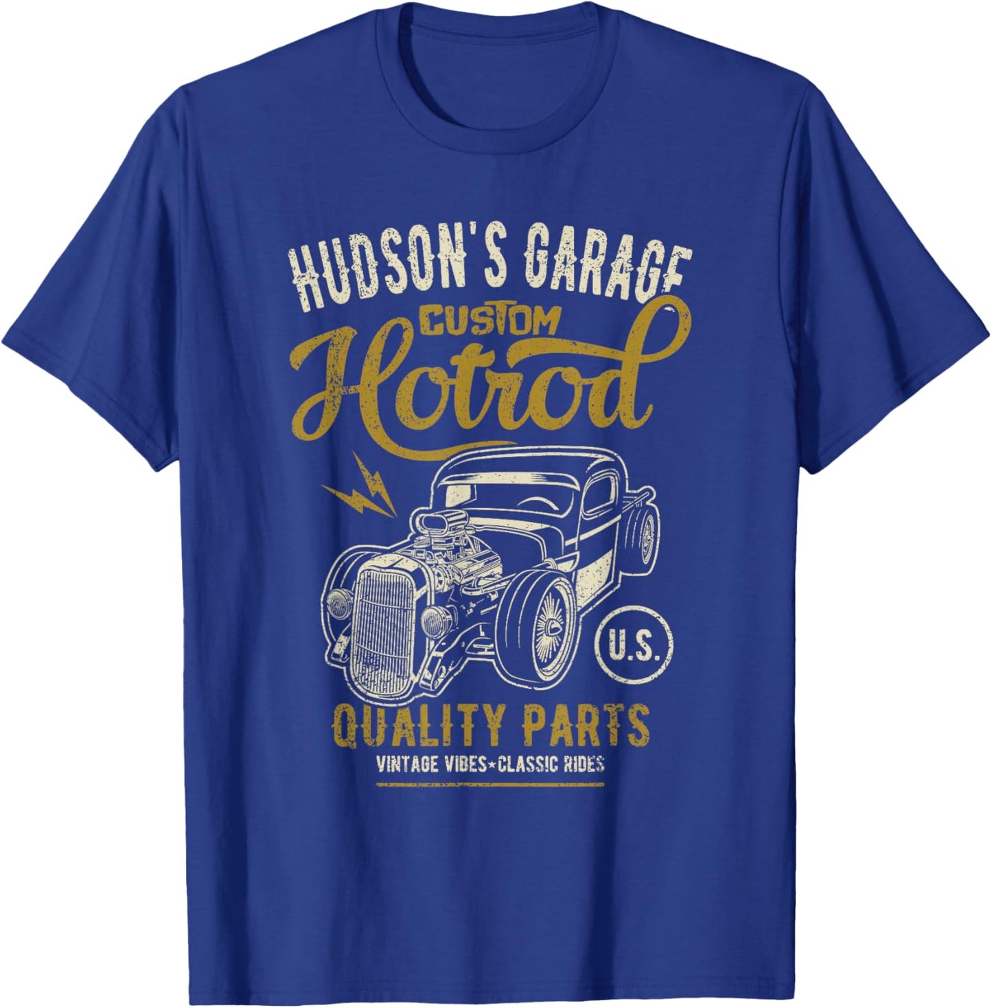 Hudson's Hotrod Garage Classic Car Hudson Design T-Shirt - T-Shirt | Royal