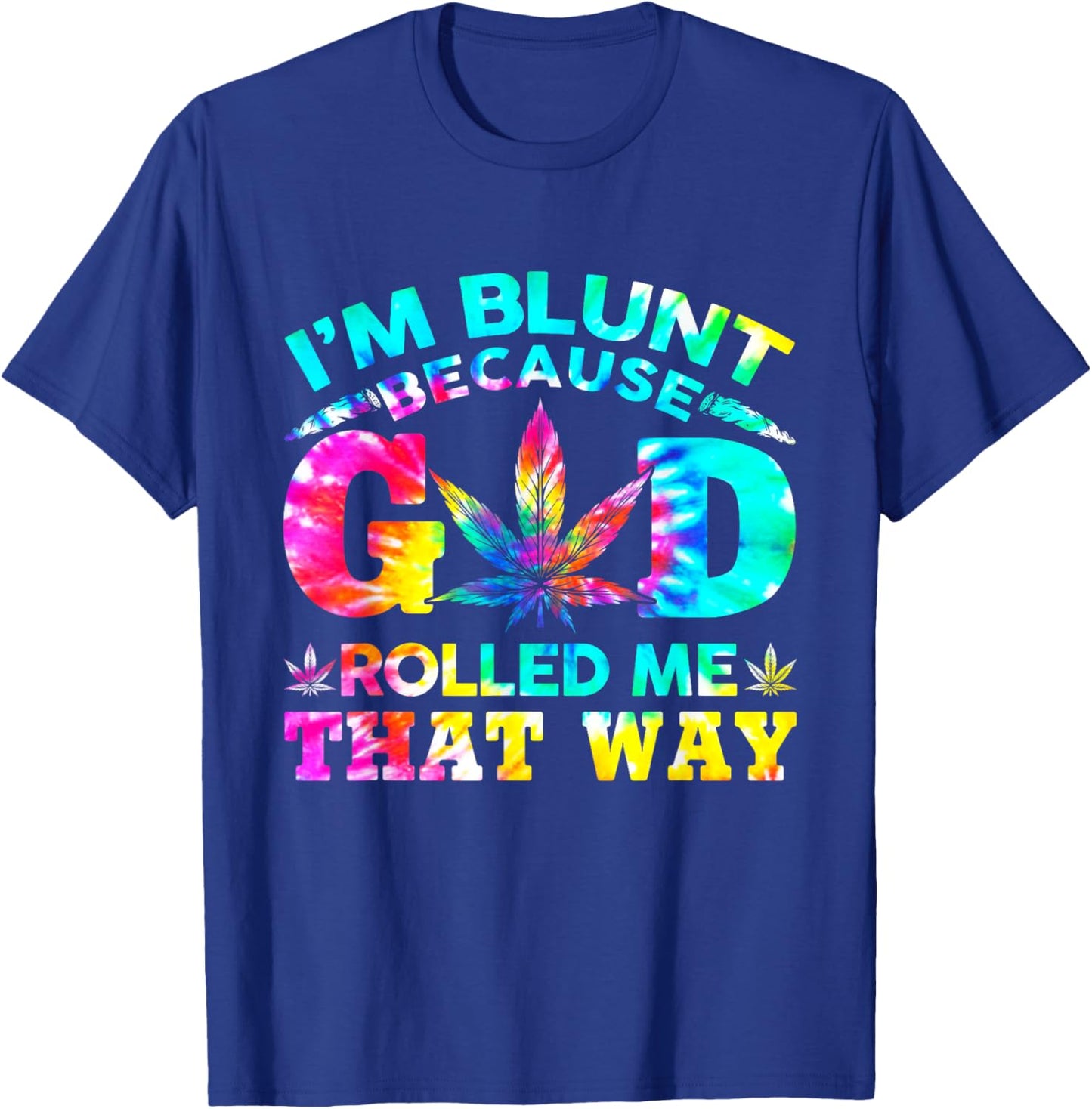 Weed Cannabis Marijuana Leaf Tie Dye Graphic 420 Stoner T-Shirt - T-Shirt | Royal