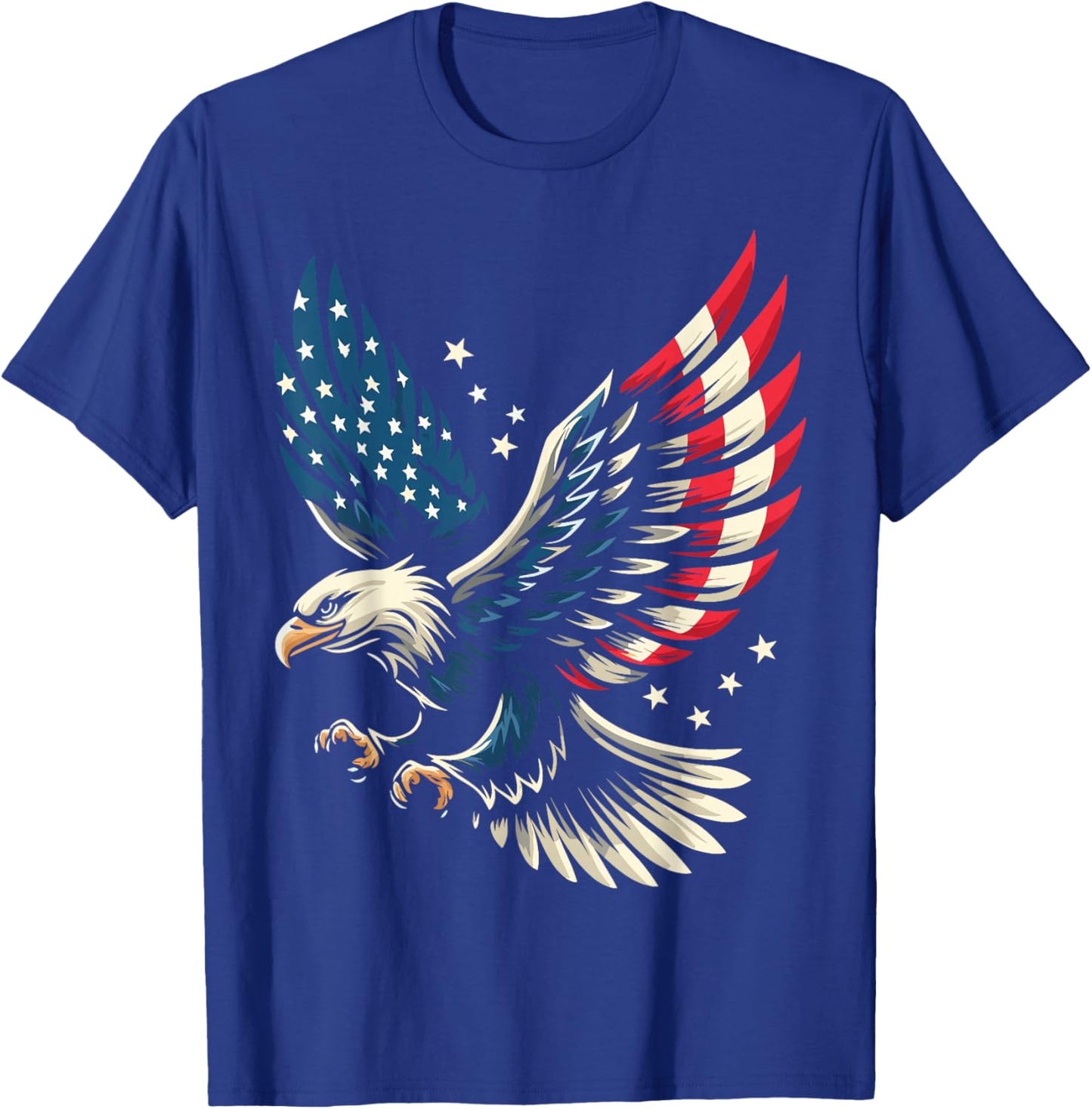 Bald Eagle Patriotic American Flag 4th of July T-Shirt - T-Shirt | Royal