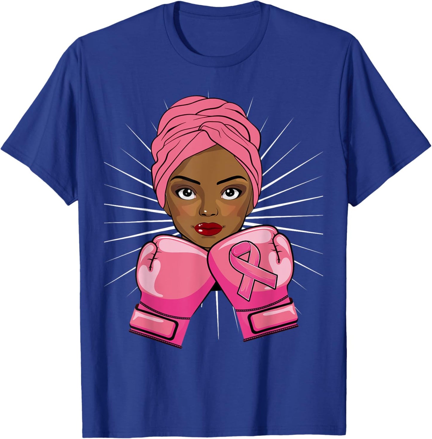 Black African American Woman Fight Breast Cancer T-Shirt - T-Shirt | Royal