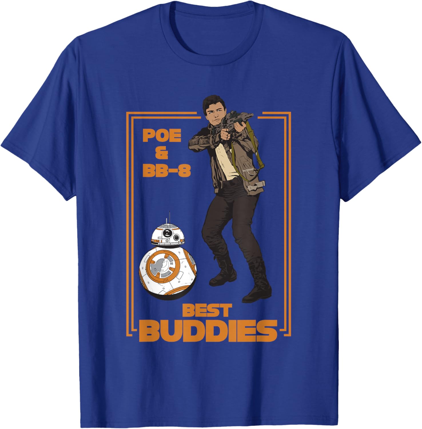 Star Wars: The Force Awakens Poe & BB-8 Best Buddies Poster T-Shirt - T-Shirt | Royal