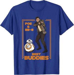 Star Wars: The Force Awakens Poe & BB-8 Best Buddies Poster T-Shirt - T-Shirt | Royal