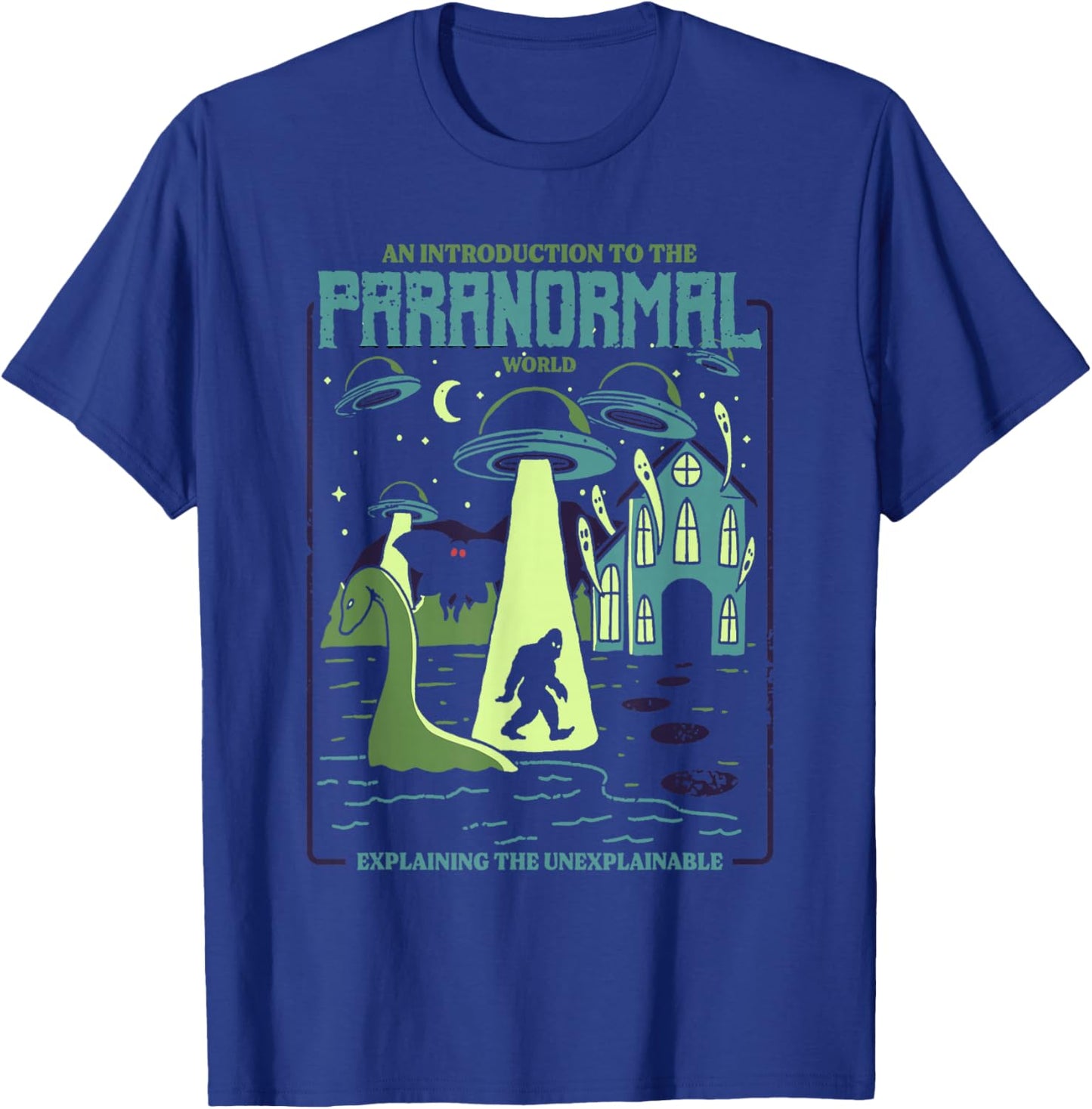 Cryptids Shirt UFO Alien Bigfoot Mothman Loch Ness Monster T-Shirt - T-Shirt | Royal
