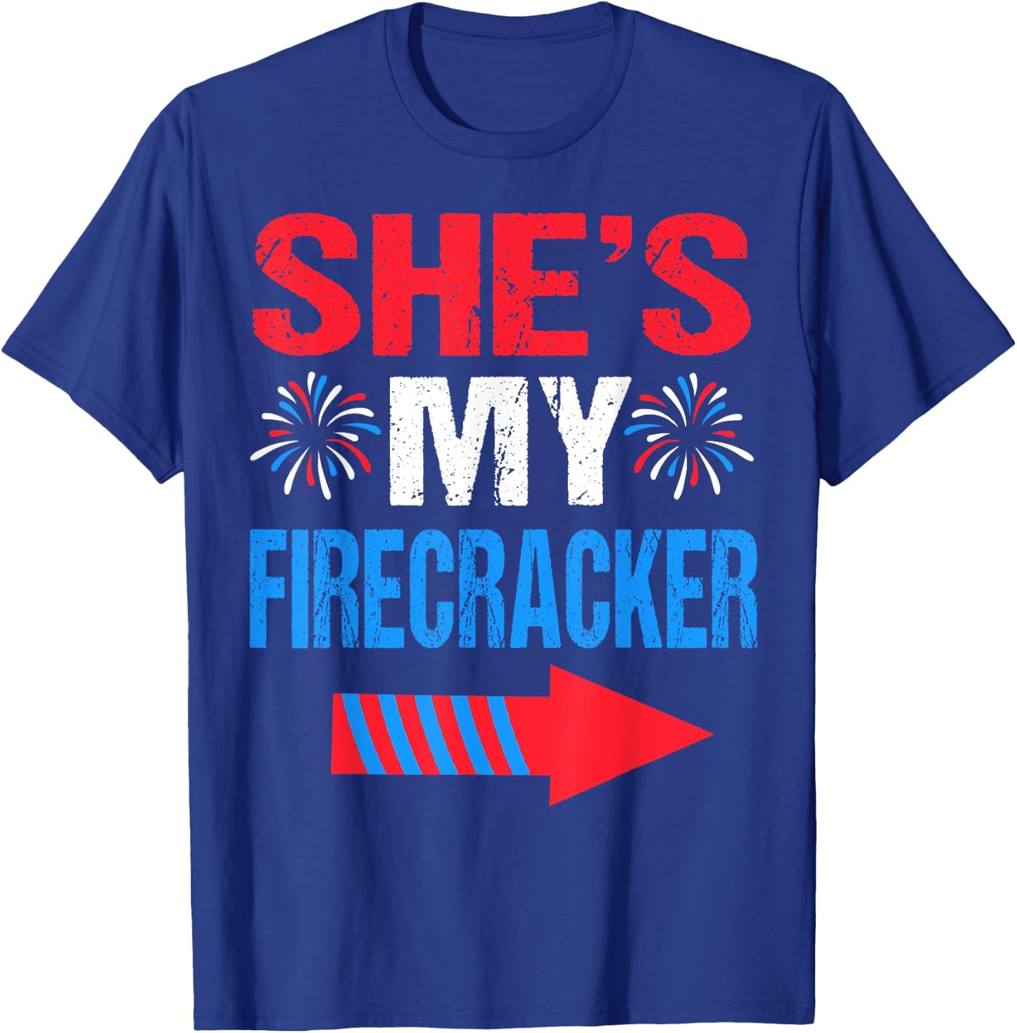 She's my Firecracker Matching 4th Of July Shirts For Couples T-Shirt - T-Shirt | Royal