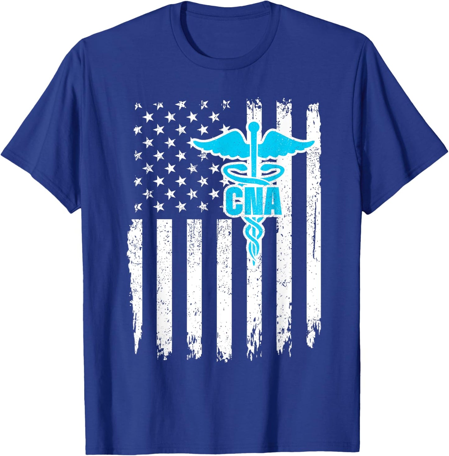 CNA USA Flag Certified Nursing Assistant Men T-Shirt - T-Shirt | Royal