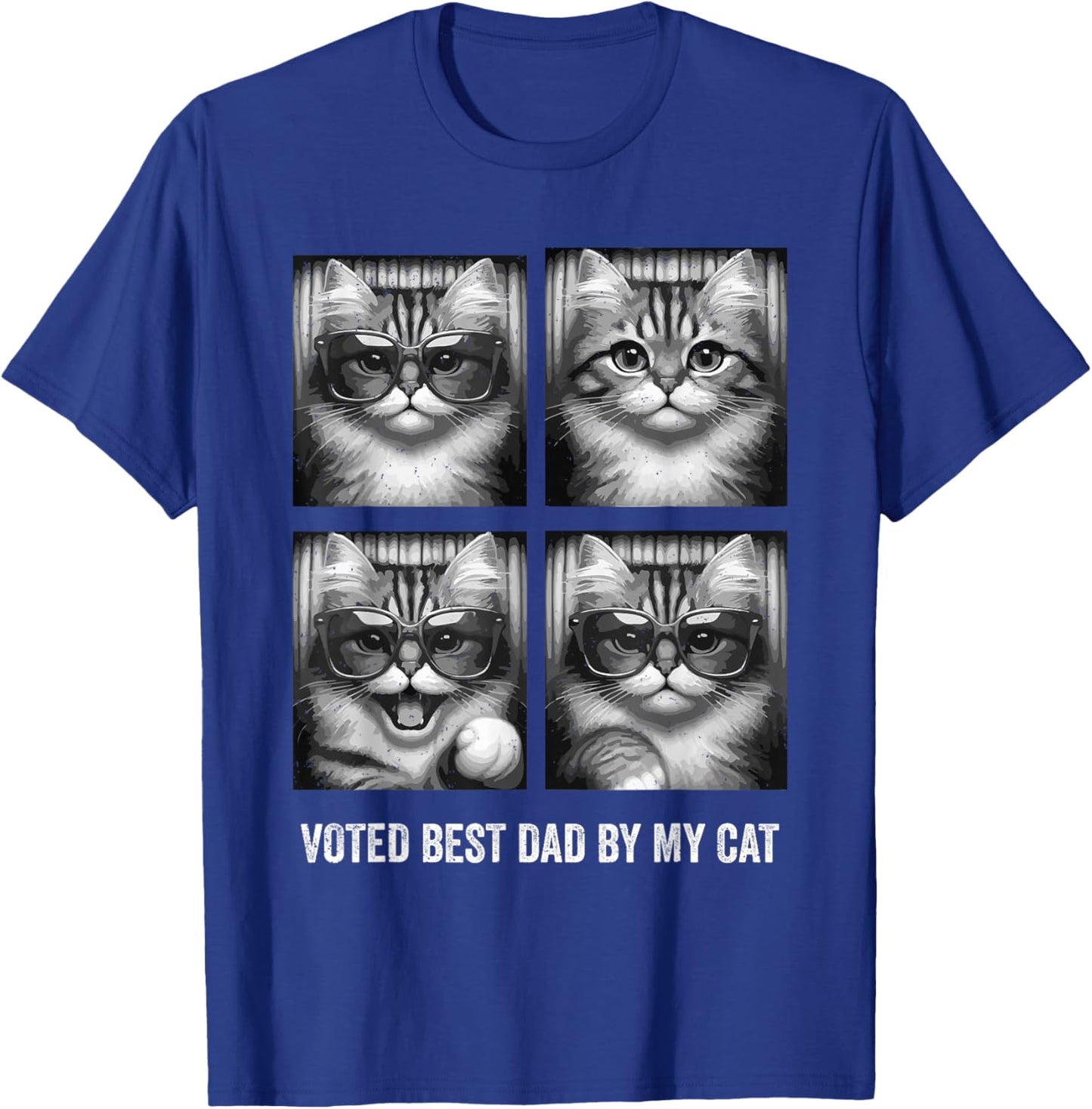 Voted Best Dad By My Cat Fathers Day Kitten Lover Feline T-Shirt - T-Shirt | Royal