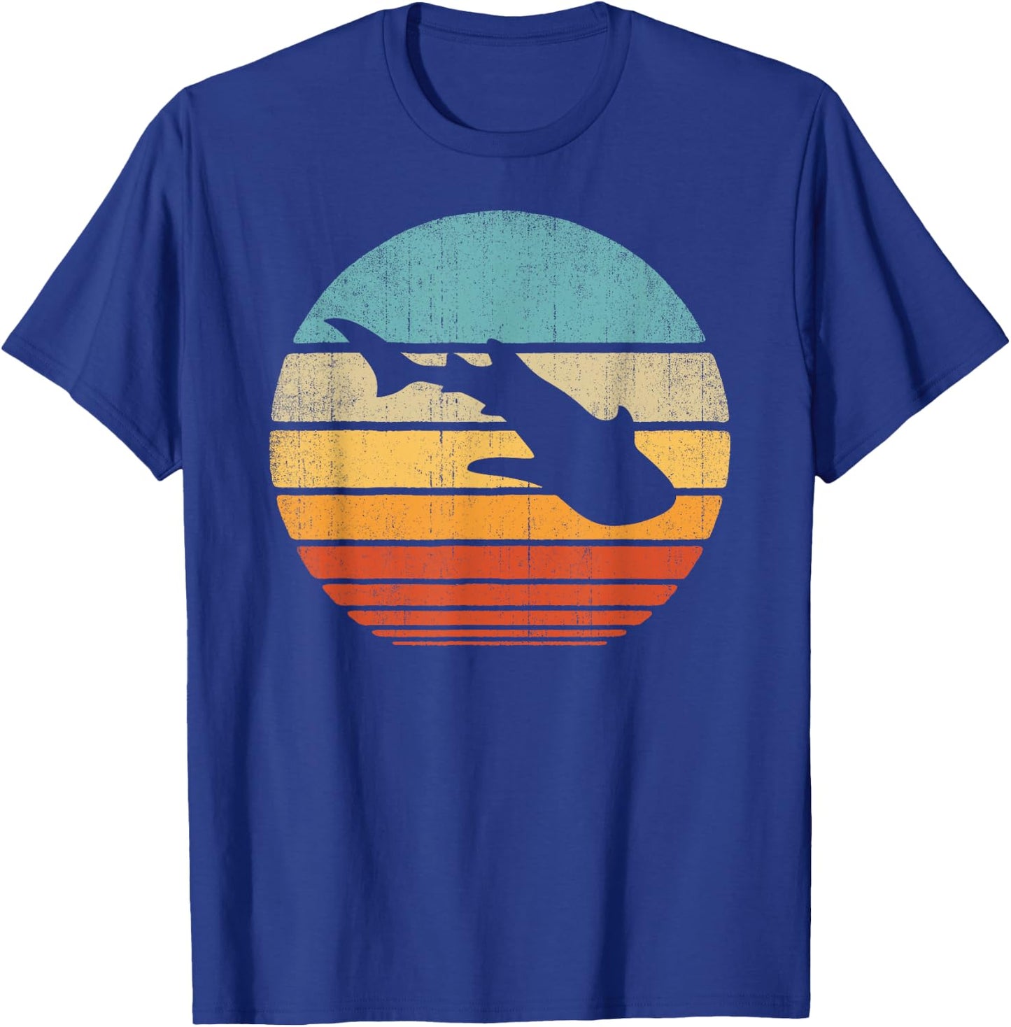 Whale Shark Retro Vintage 60s 70s Sunset Sea Animal Lovers T-Shirt - T-Shirt | Royal