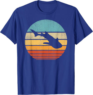 Whale Shark Retro Vintage 60s 70s Sunset Sea Animal Lovers T-Shirt - T-Shirt | Royal