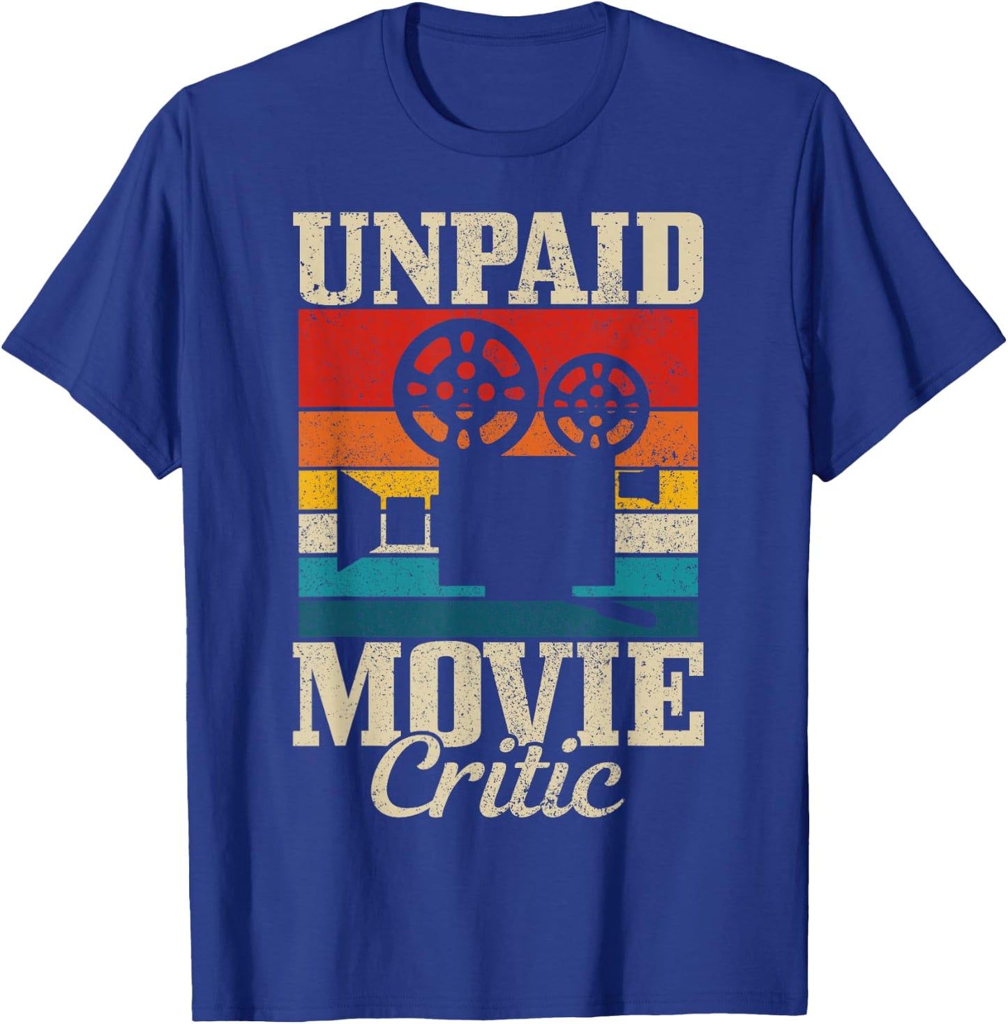 Unpaid Movie Critic Vintage Film Camera Filmmaker Funny Gift T-Shirt - T-Shirt | Royal
