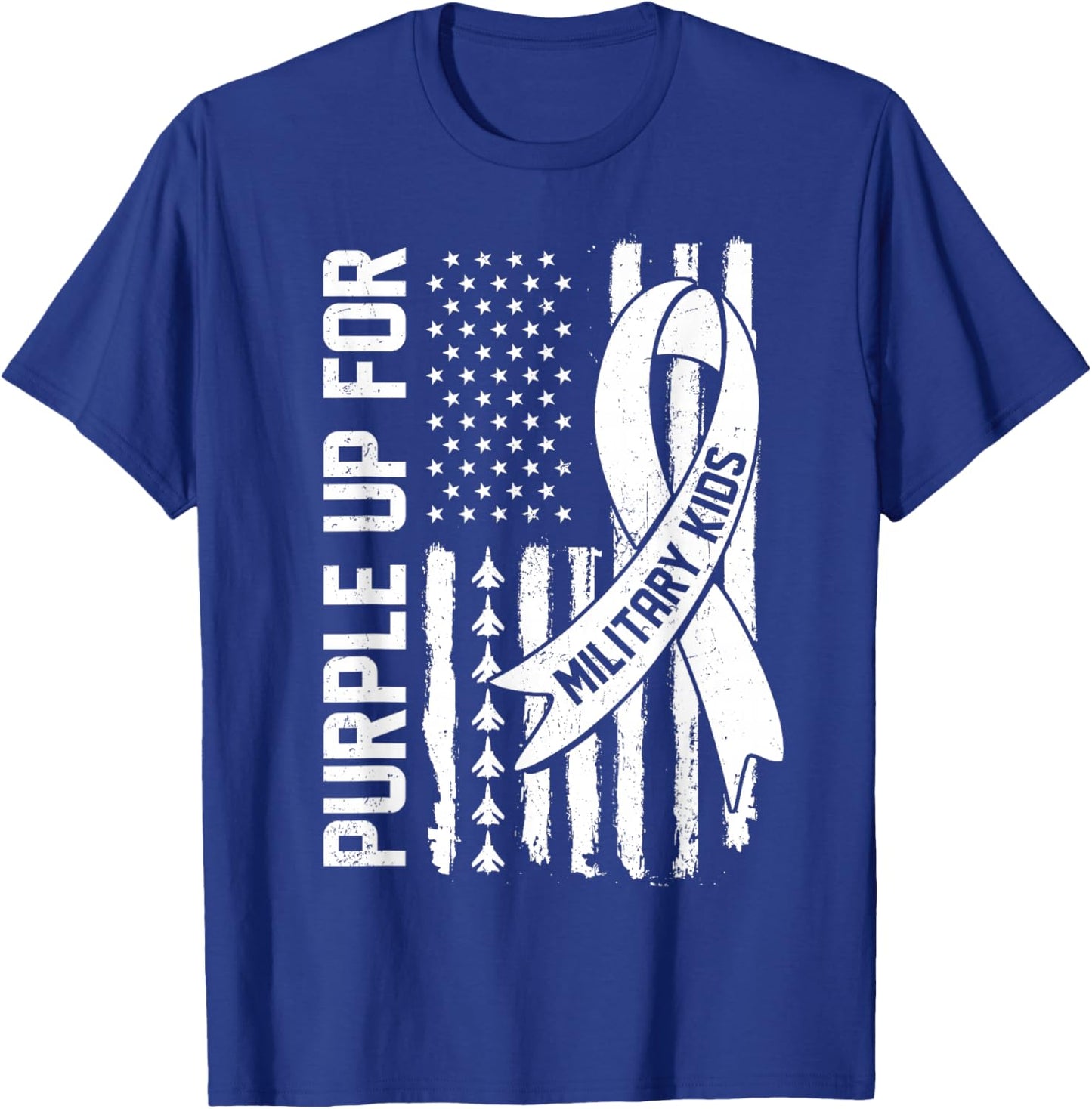 Purple Up For Military Kids Military Child Month Boys Girls T-Shirt - T-Shirt | Royal