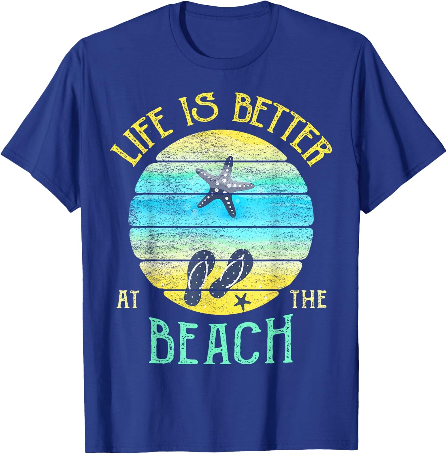 Life is Better at the Beach Vacay Flip-Flops Vacation Vibes Men Women T-Shirt - T-Shirt | Royal