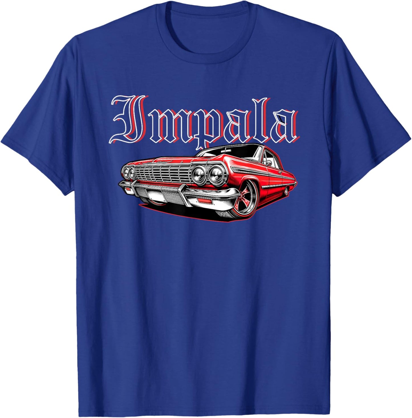 Old School Impala Muscle Car Hot Rod Vintage Classic Car T-Shirt - T-Shirt | Royal