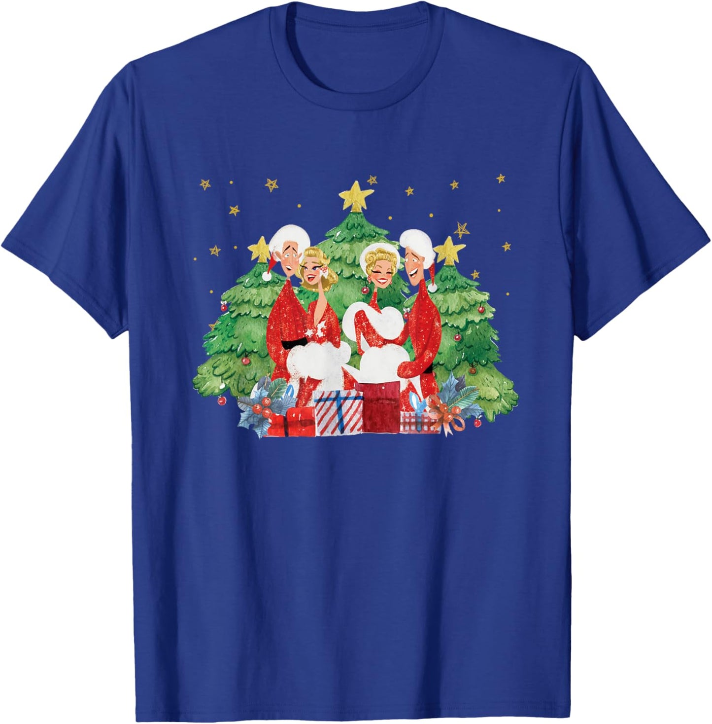 Vintage Retro Christmas Holiday White Movie 1954 80s Song T-Shirt - T-Shirt | Royal