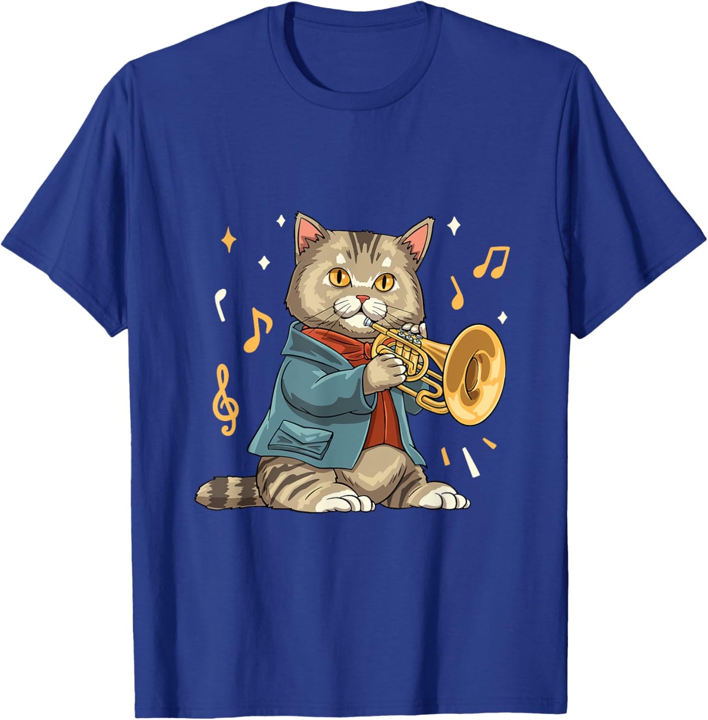 Mellophonist Musical Instrument Mellophone Player Cat T-Shirt - T-Shirt | Royal