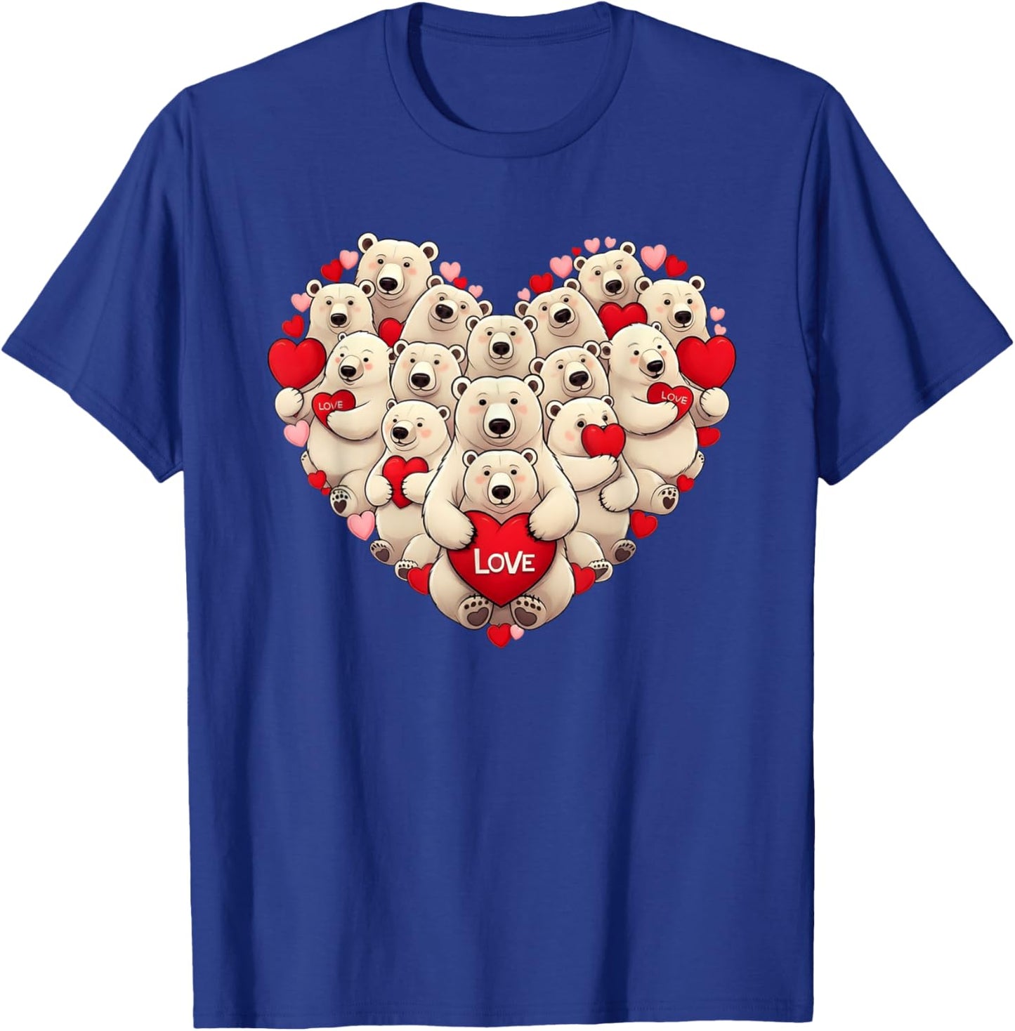 Funny Polar Bear Heart Valentine Polar Bear Kids T-Shirt - T-Shirt | Royal