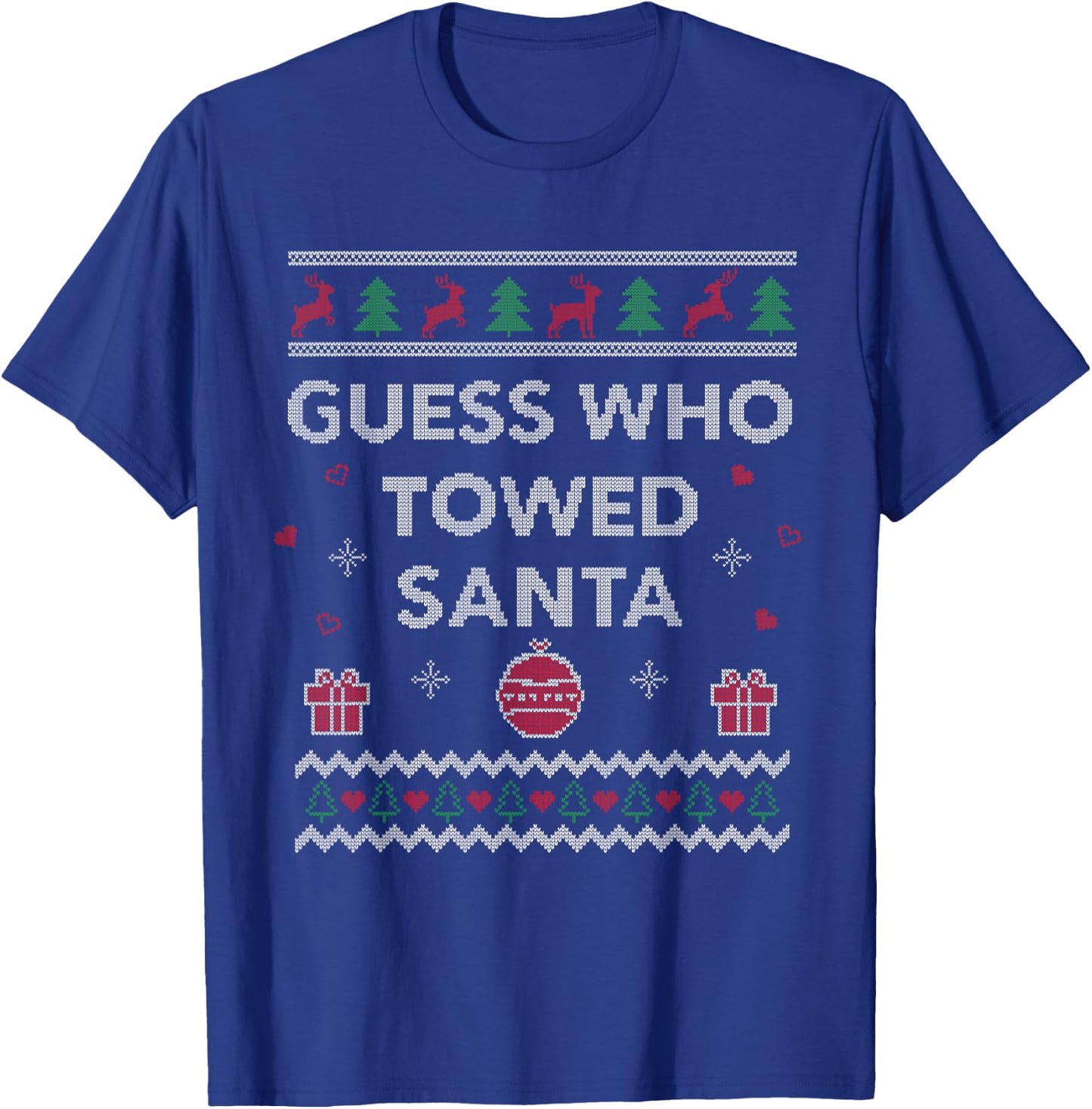Tow Truck Driver Christmas Funny Xmas Design T-Shirt - T-Shirt | Royal
