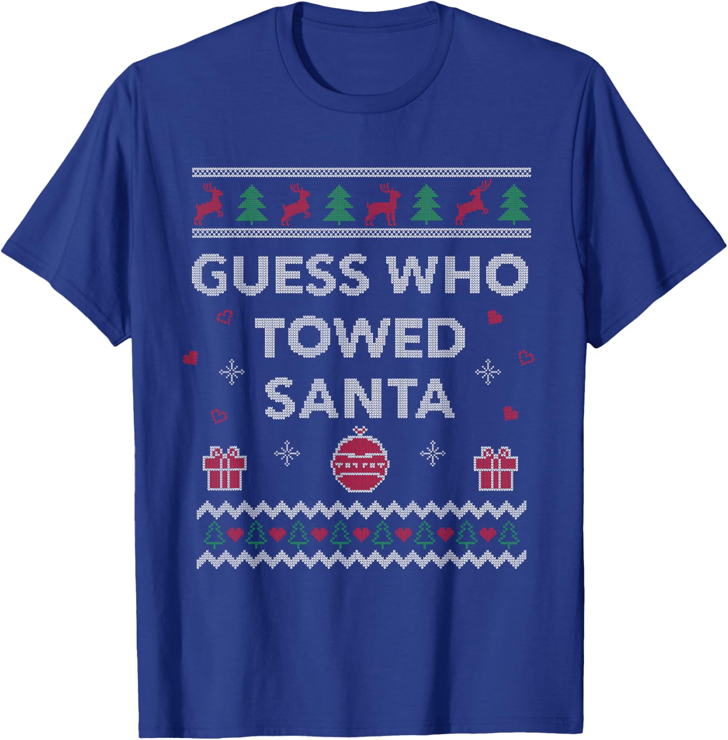 Tow Truck Driver Christmas Funny Xmas Design T-Shirt - T-Shirt | Royal