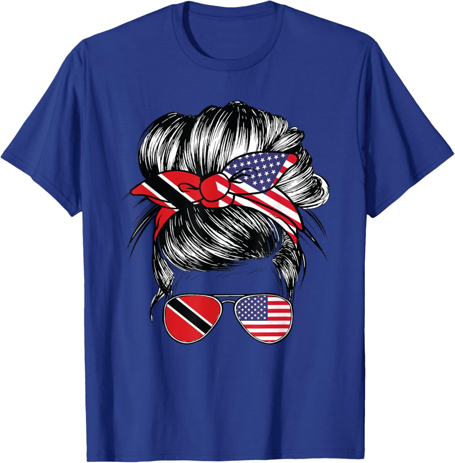 Trinidad Flag Trinidadian Women American USA Trinidad T-Shirt - T-Shirt | Royal