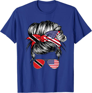 Trinidad Flag Trinidadian Women American USA Trinidad T-Shirt - T-Shirt | Royal