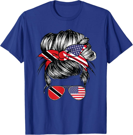 Trinidad Flag Trinidadian Women American USA Trinidad T-Shirt - T-Shirt | Royal