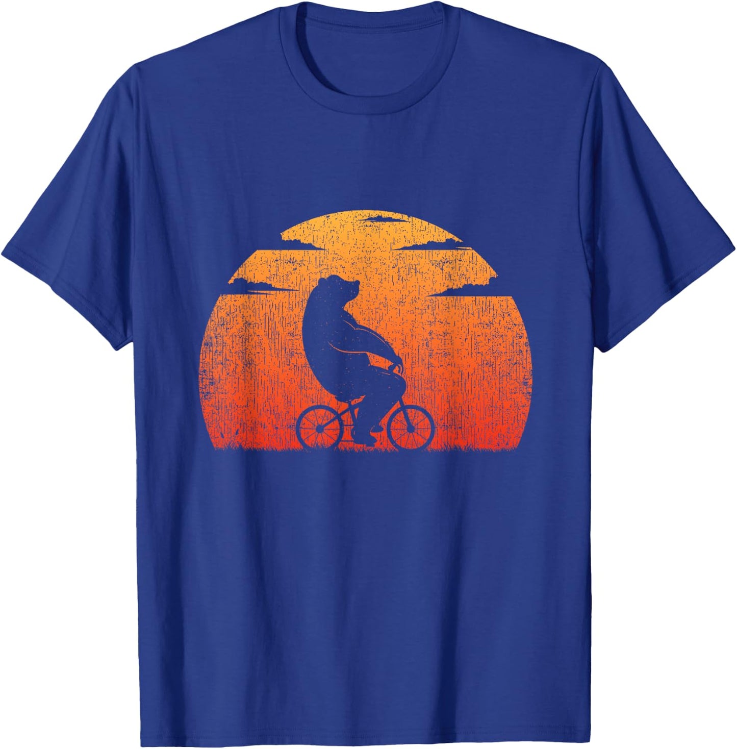 Vintage Funny Bear Cycling Mountain Bike Retro Bicycle T-Shirt - T-Shirt | Royal