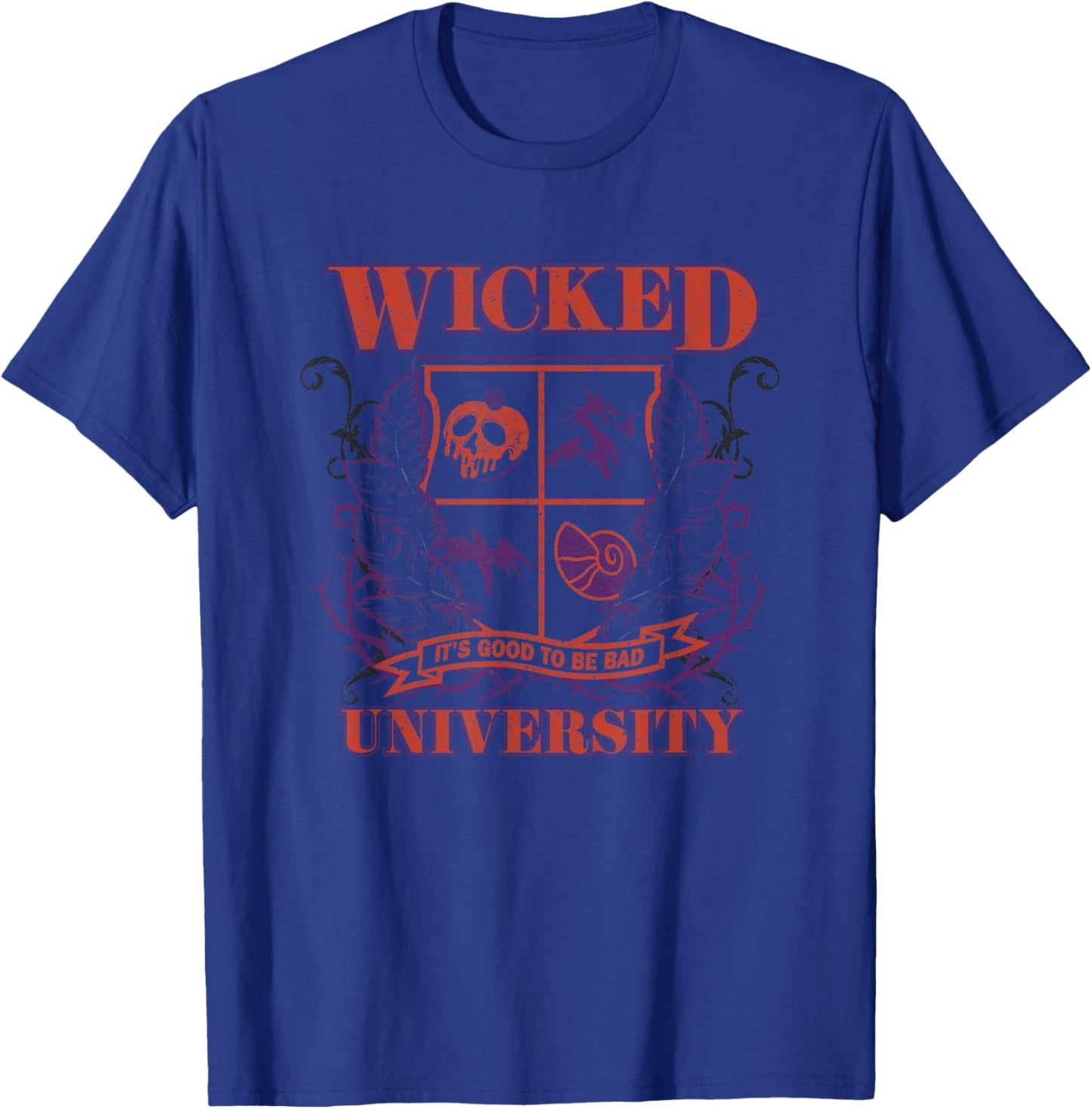 Disney Villains Wicked University Good To Be Bad Retro Logo T-Shirt - T-Shirt | Royal