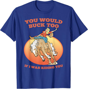 Funny Sexy Cowgirl Riding Rodeo Horse Country Western Girl T-Shirt - T-Shirt | Royal