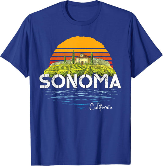 Vintage Sonoma Valley Wine Shop California Souvenir T-Shirt - T-Shirt | Royal