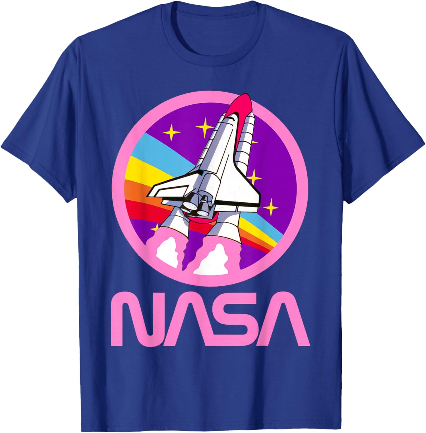 Nerdy NASA Rainbow Rocket Launch Girls Science Teacher T-Shirt - T-Shirt | Royal
