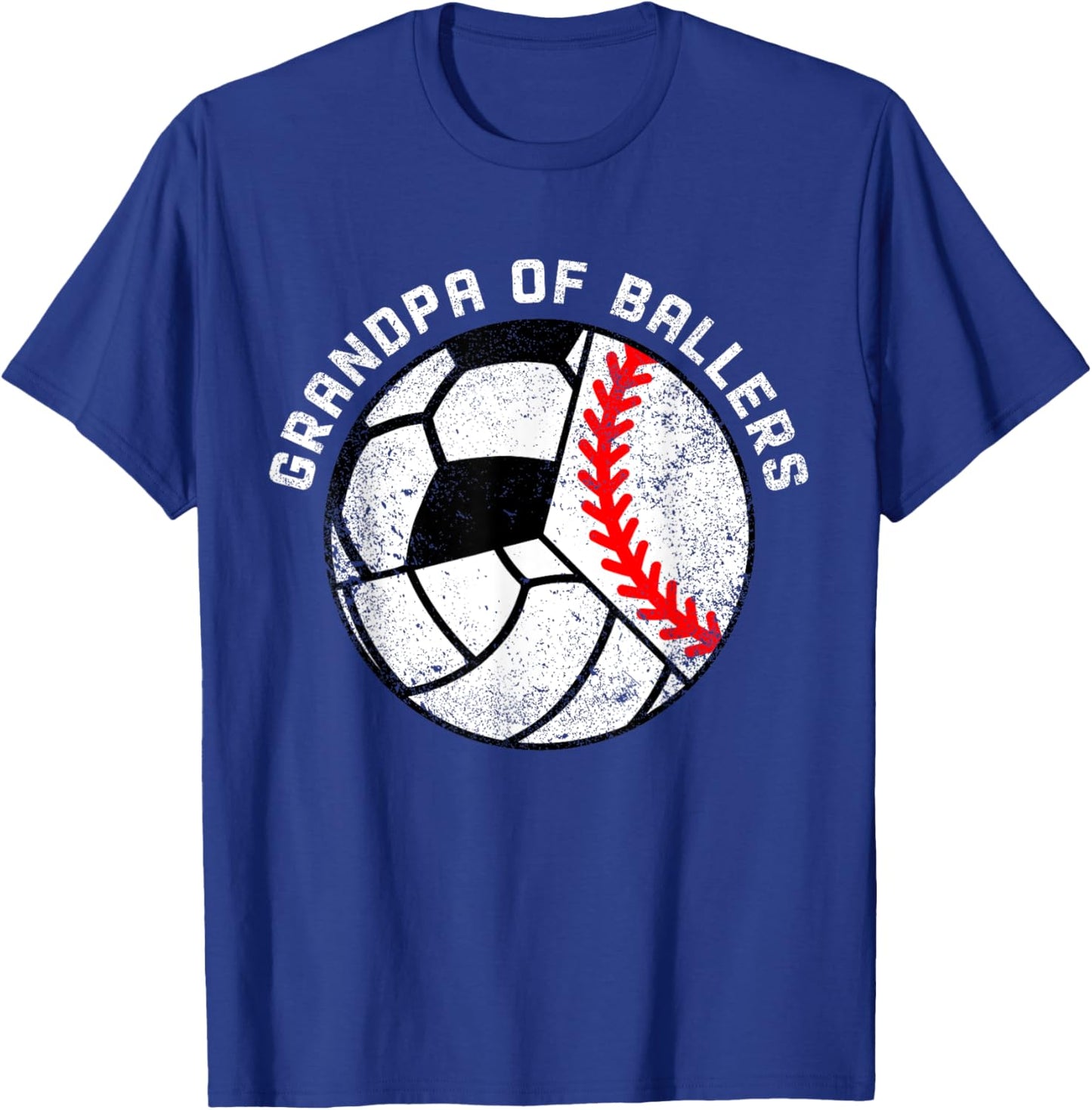 Grandpa Of Ballers Funny Baseball Volleyball Soccer Grandpa T-Shirt - T-Shirt | Royal