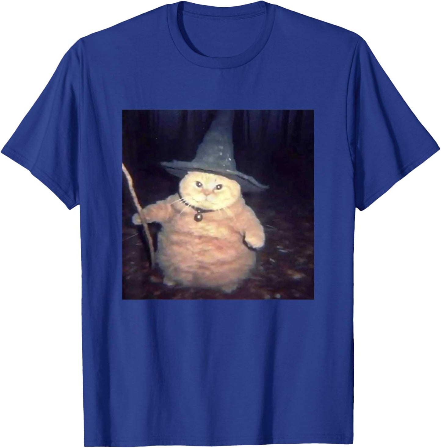 Vintage Witch Cat Peekaboo Halloween Funny Cat Meme Weird T-Shirt - T-Shirt | Royal