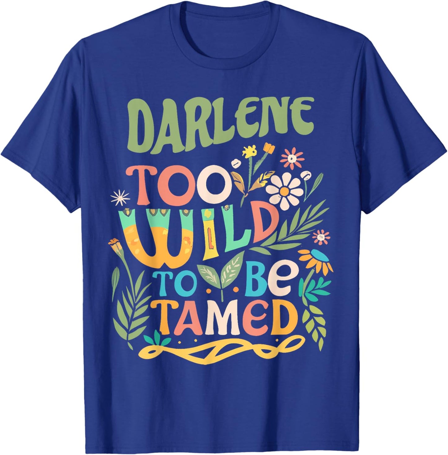 DARLENE Name Cute Retro Girls Wildflower DARLENE Name T-Shirt - T-Shirt | Royal