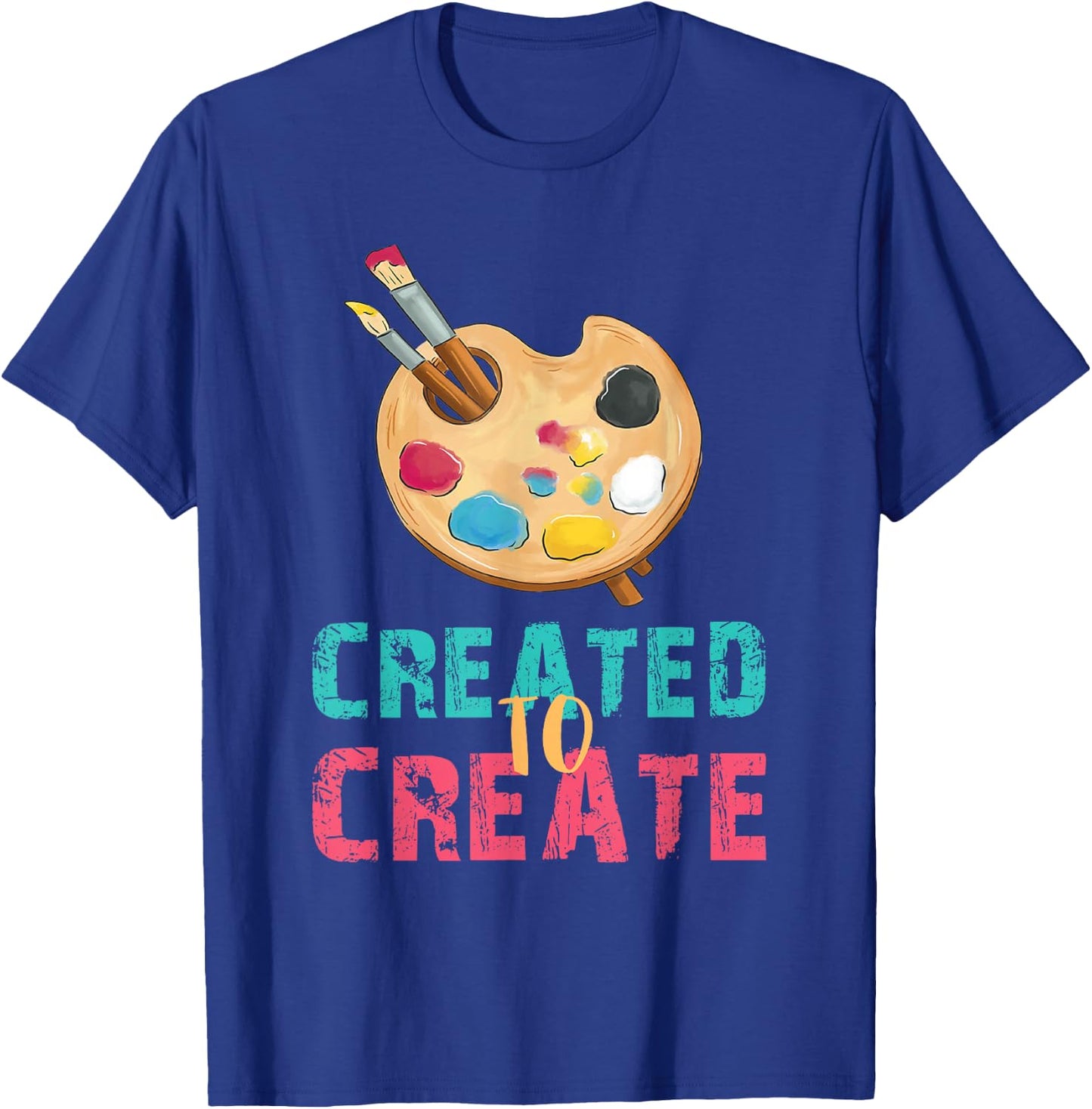 Art Teacher Created Art Palette Brush Artist Art Student T-Shirt - T-Shirt | Royal