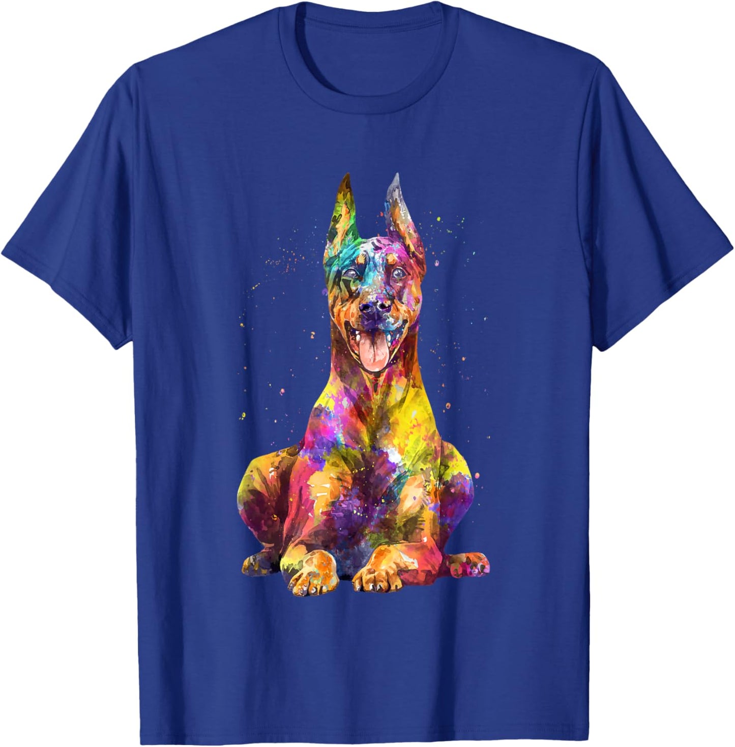 Doberman Art Women Dobie Doberman Pinscher Lover T-Shirt - T-Shirt | Royal