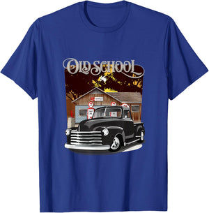 1948 Classic Truck with Old School Service Station Design T-Shirt - T-Shirt | Royal
