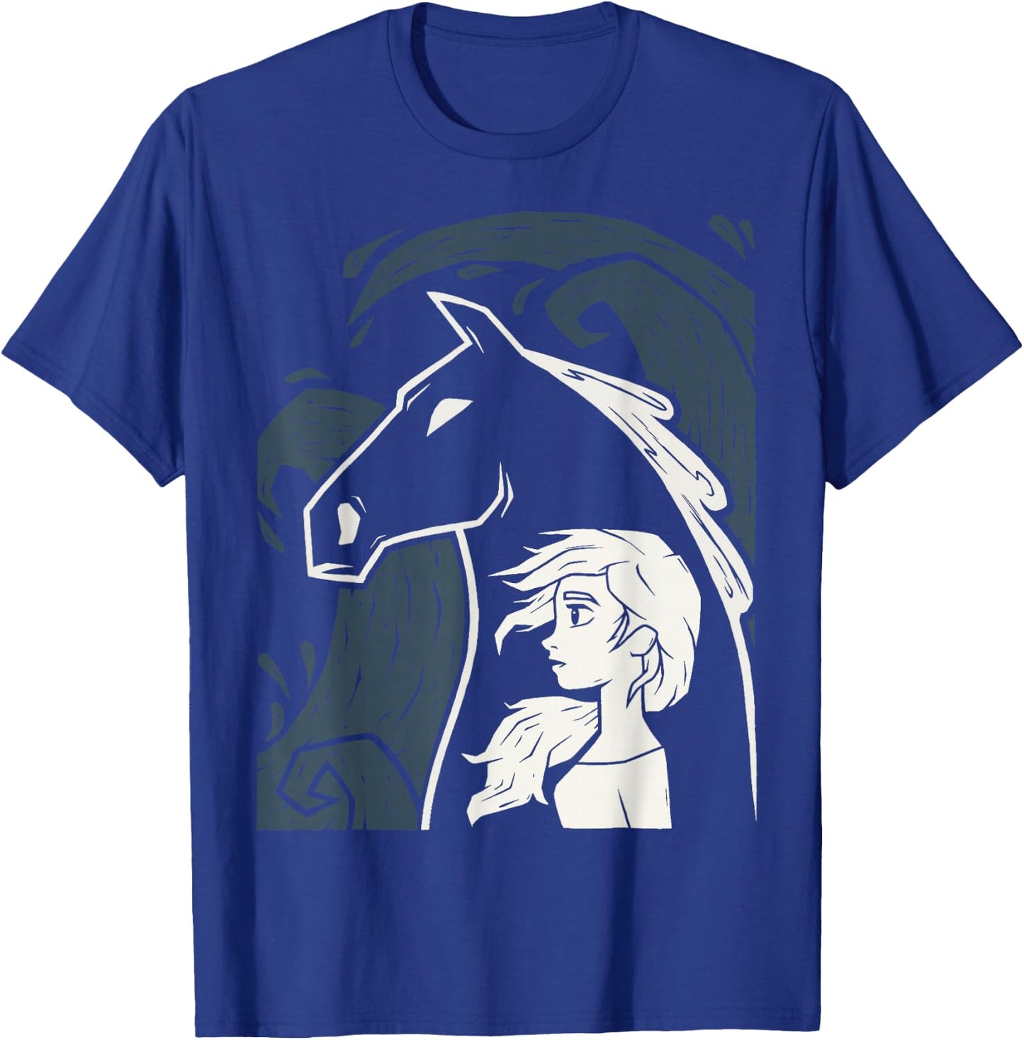 Disney Frozen 2 Elsa Water Horse Portrait T-Shirt - T-Shirt | Royal