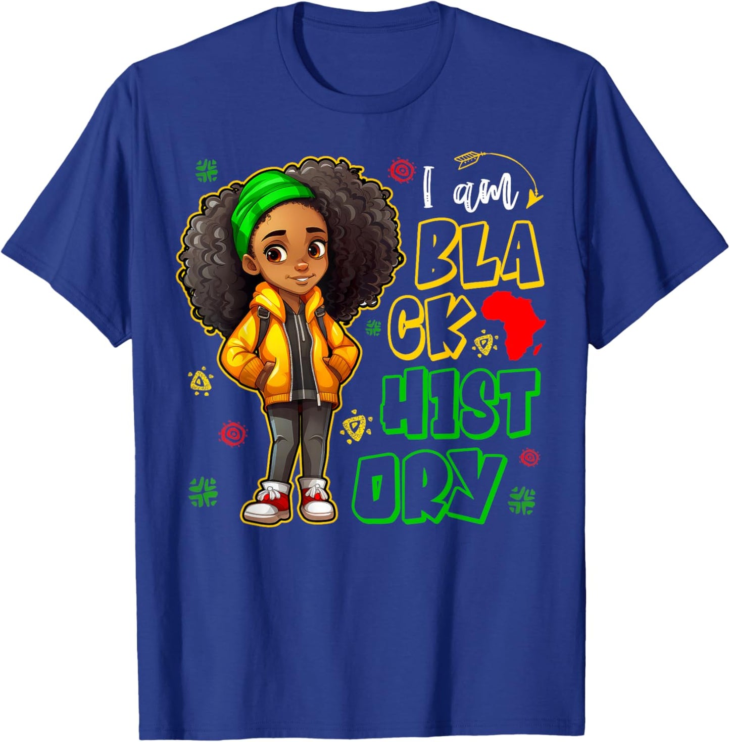 I Am Black History Month Teens Kids Girls African American T-Shirt - T-Shirt | Royal