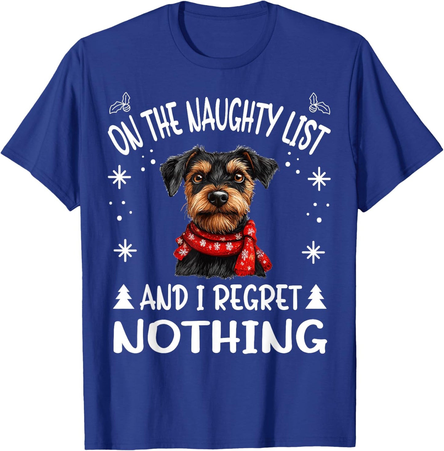 Cute Jagdterrier Dog Christmas On The Naughty List and I Women T-Shirt - T-Shirt | Royal