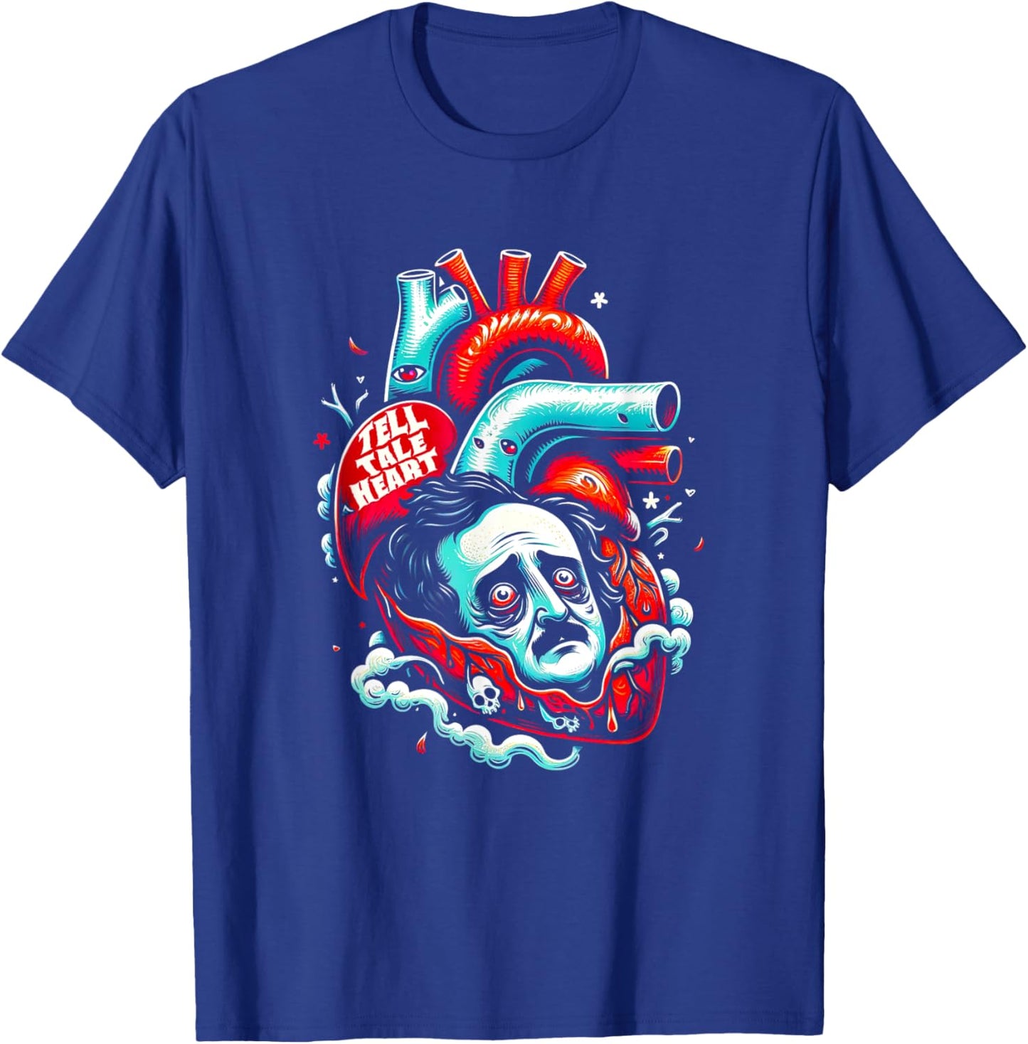 Edgar Allan Poe Tell-Tale Heart Literary Lover T-Shirt - T-Shirt | Royal
