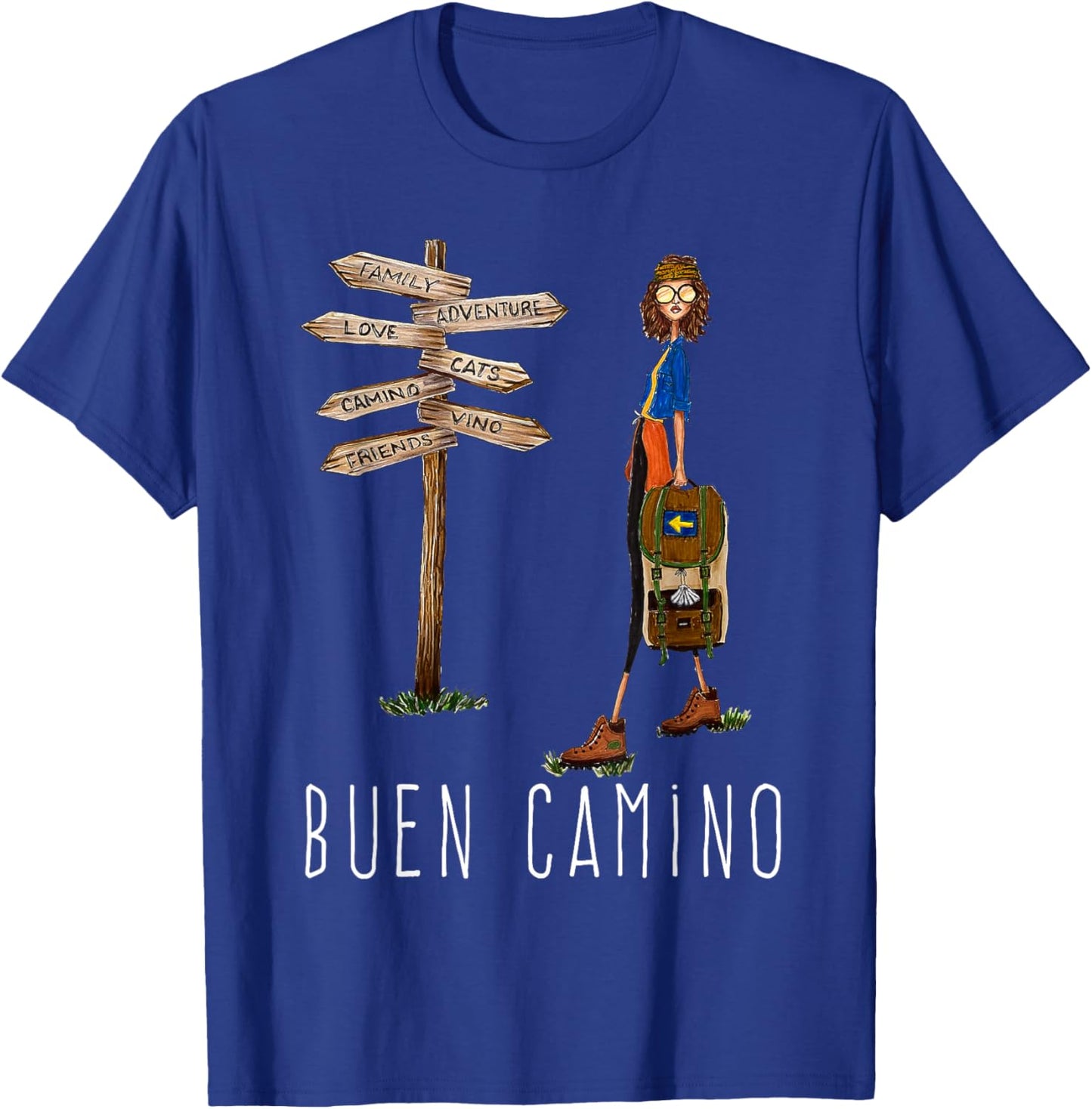 Buen Camino de Santiago Pilgrim Hiking Way of St. James Gift T-Shirt - T-Shirt | Royal
