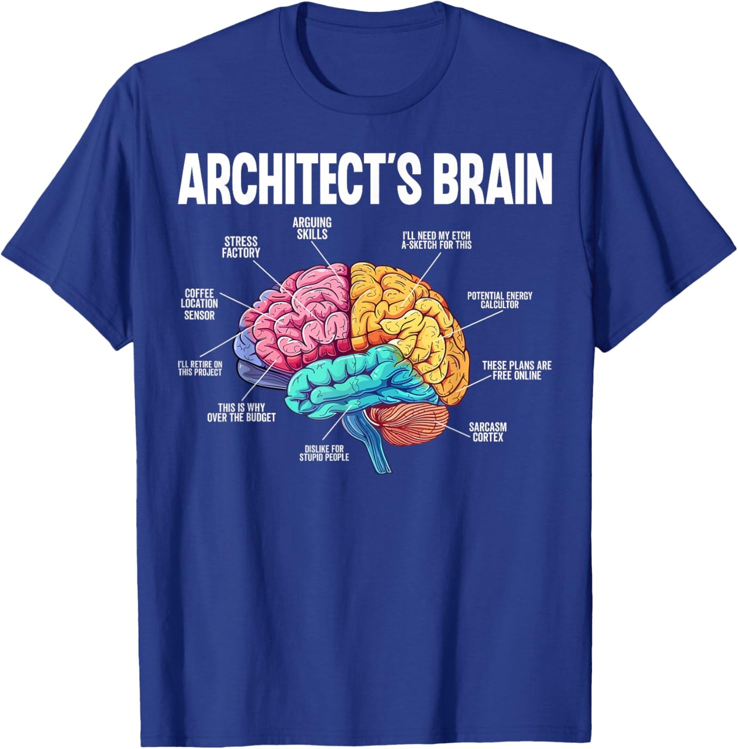 Architect's Brain - Interior Designer Architecture Architect T-Shirt - T-Shirt | Royal