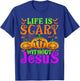 Life Is Scary Without Jesus Christian Halloween Jesus T-Shirt - T-Shirt | Royal