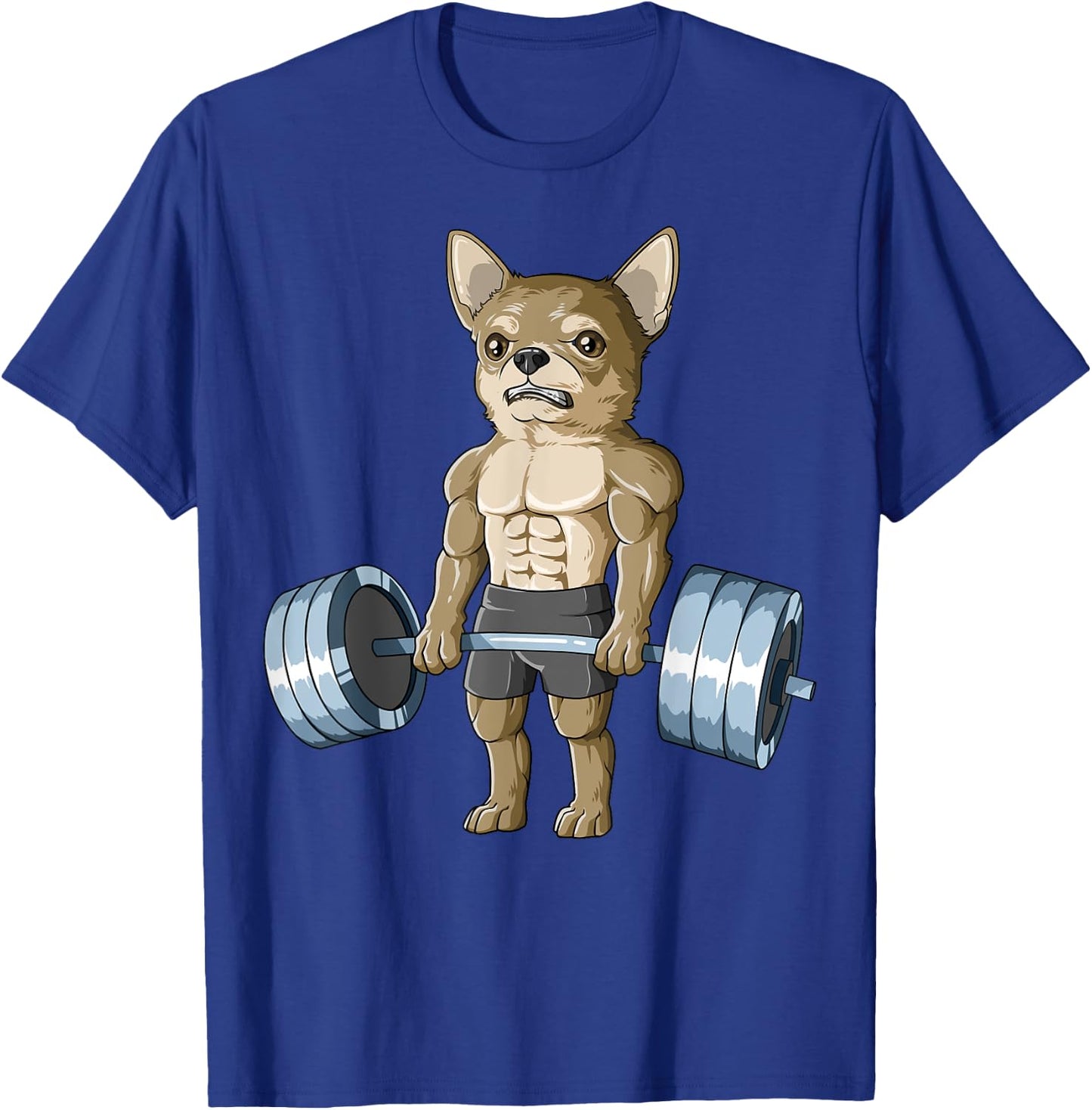 Weightlifting Chihuahua Deadlifting Chihuahua Powerlifting T-Shirt - T-Shirt | Royal